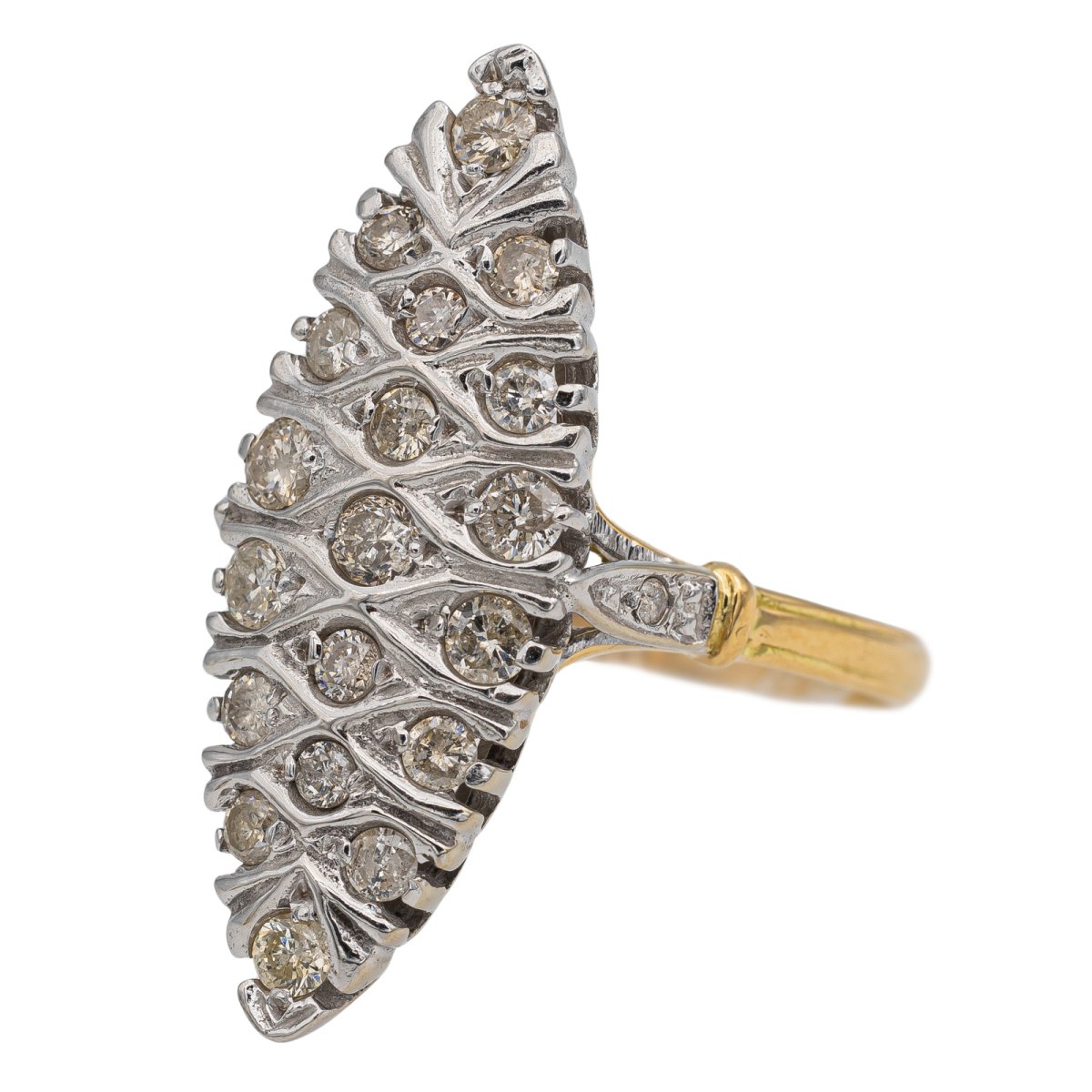 Bague Marquise Or blanc Diamant - Castafiore