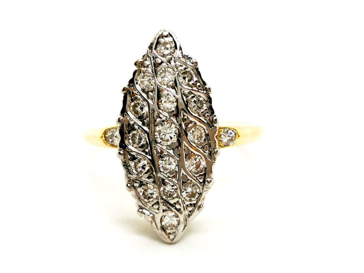 Bague Marquise Or blanc Diamant - Castafiore
