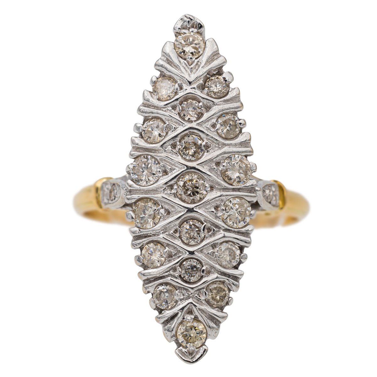 Bague Marquise Or blanc Diamant - Castafiore