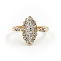 Bague Marquise Or jaune Diamant - Castafiore