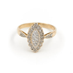 Bague Marquise Or jaune Diamant - Castafiore