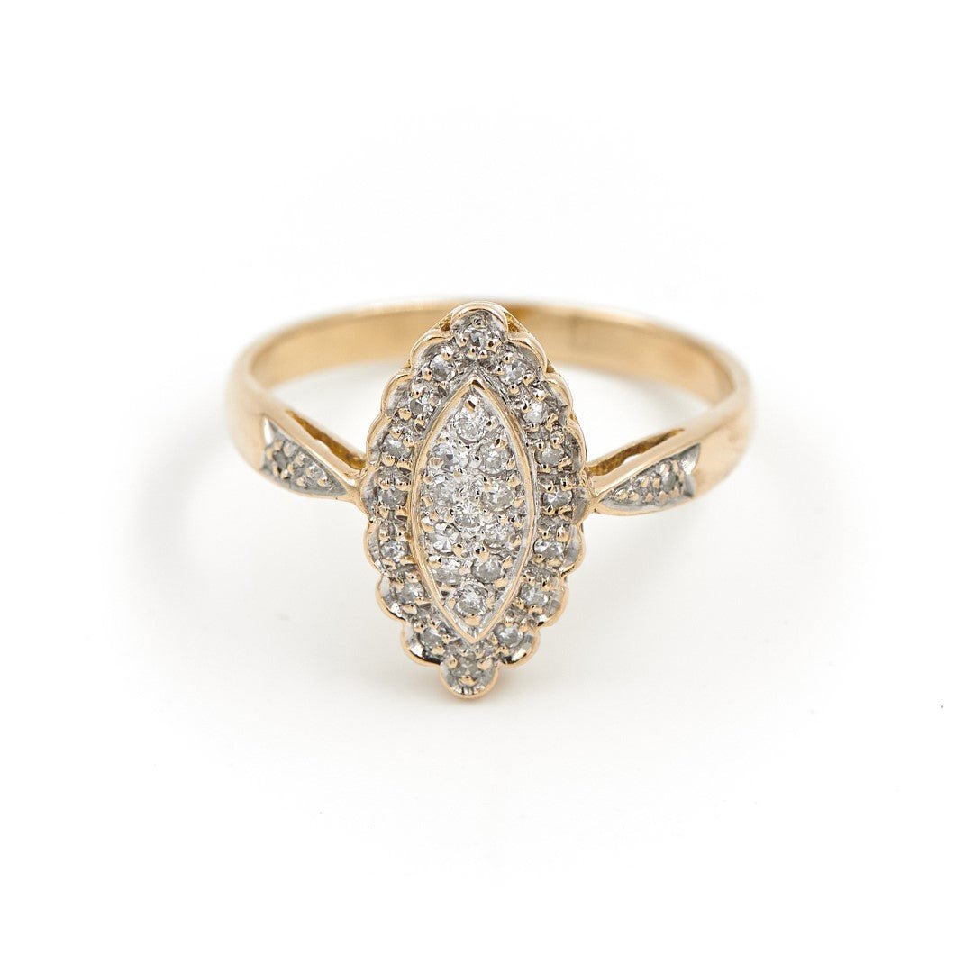 Bague Marquise Or jaune Diamant - Castafiore