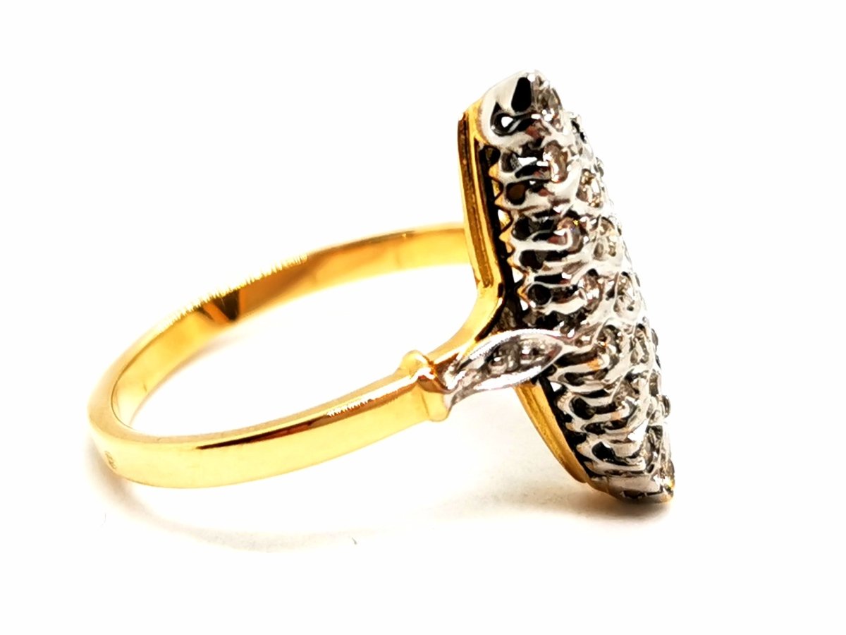 Bague Marquise Or jaune Diamant - Castafiore