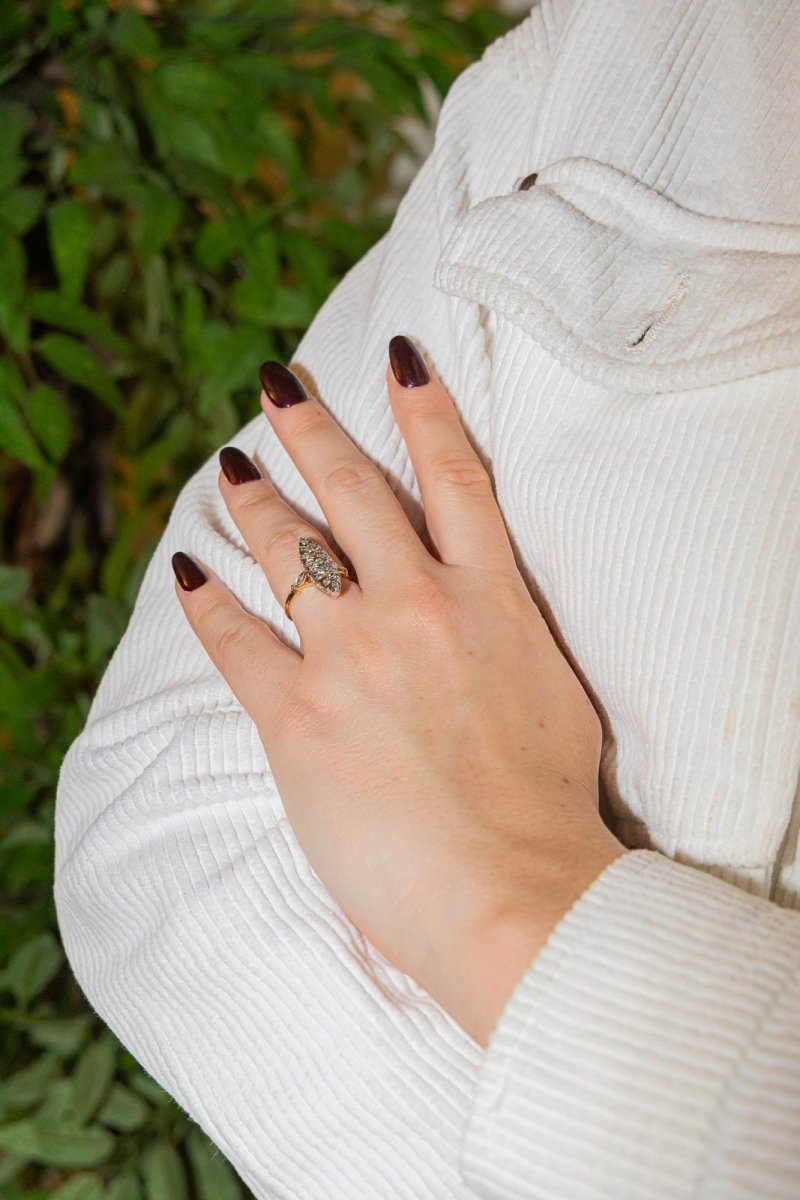 Bague Marquise Or jaune Diamant - Castafiore