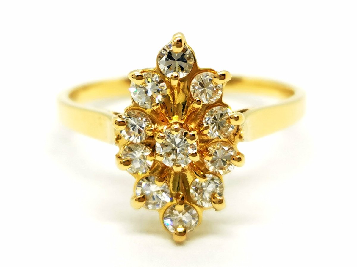 Bague Marquise Or jaune Diamant - Castafiore