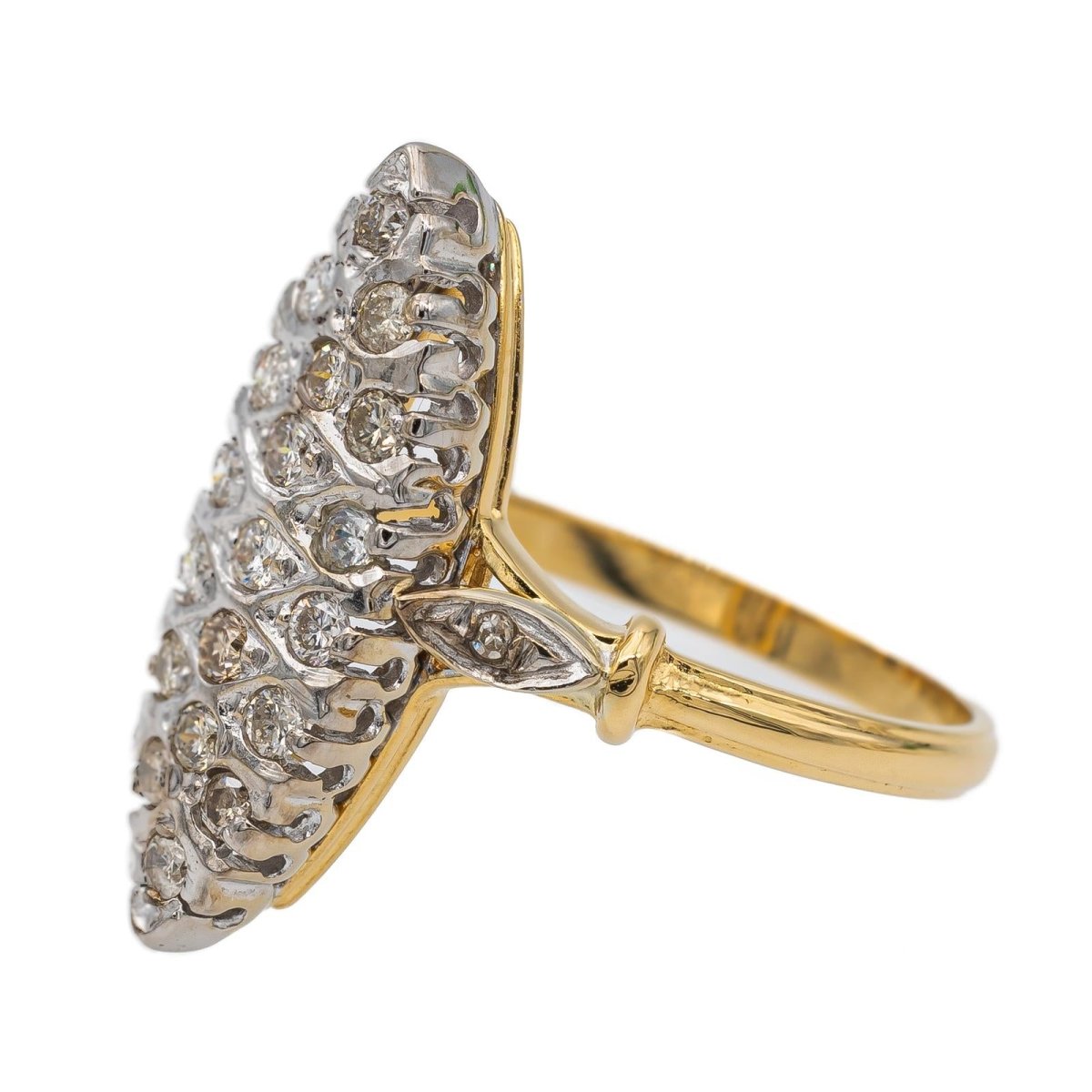 Bague Marquise Or jaune Diamant - Castafiore