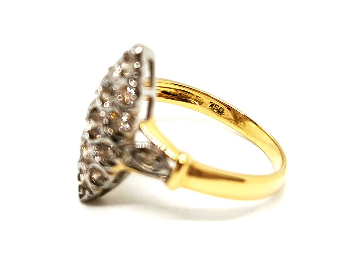 Bague Marquise Or jaune Diamant - Castafiore