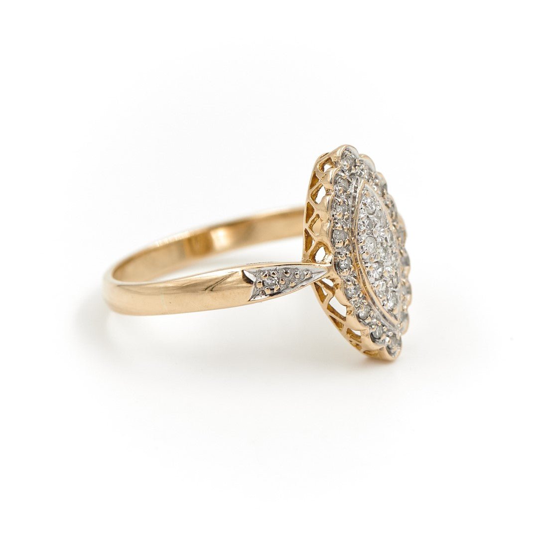 Bague Marquise Or jaune Diamant - Castafiore