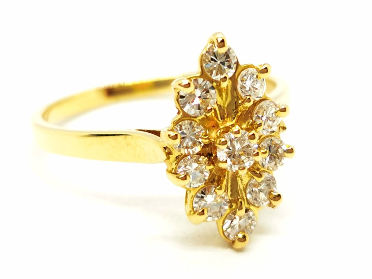 Bague Marquise Or jaune Diamant - Castafiore
