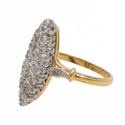 Bague Marquise Or jaune Diamant - Castafiore