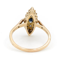 Bague Marquise Or jaune Saphir - Castafiore