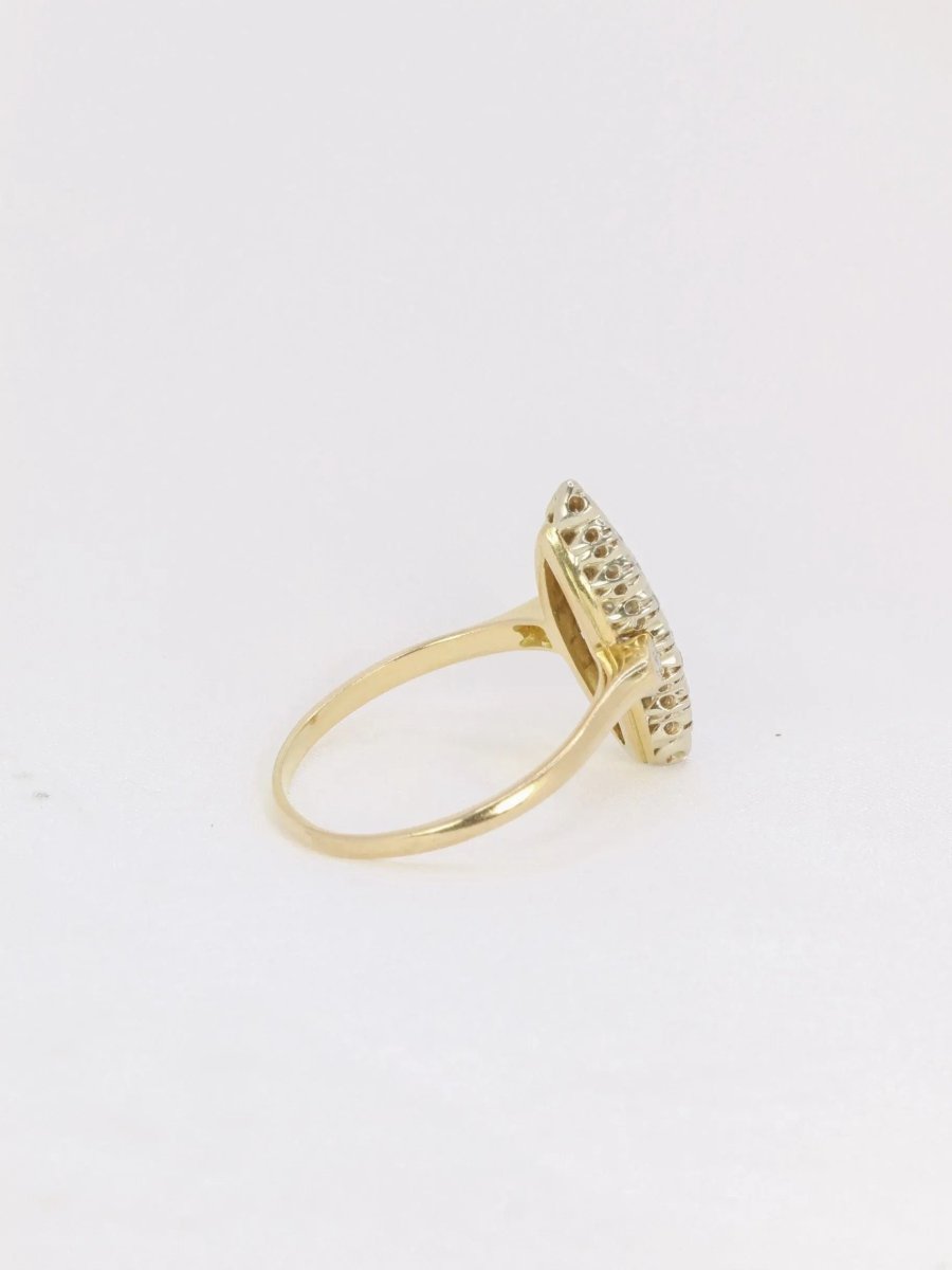 Bague marquise vintage en or et diamants - Castafiore