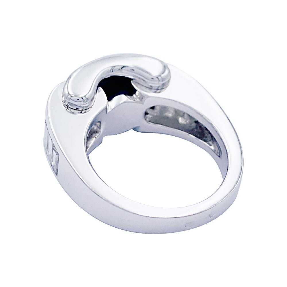 Bague Mauboussin, "Alessandra", or blanc, saphir, diamants - Castafiore