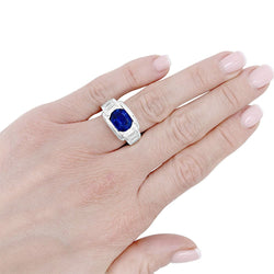 Bague Mauboussin, "Alessandra", or blanc, saphir, diamants - Castafiore