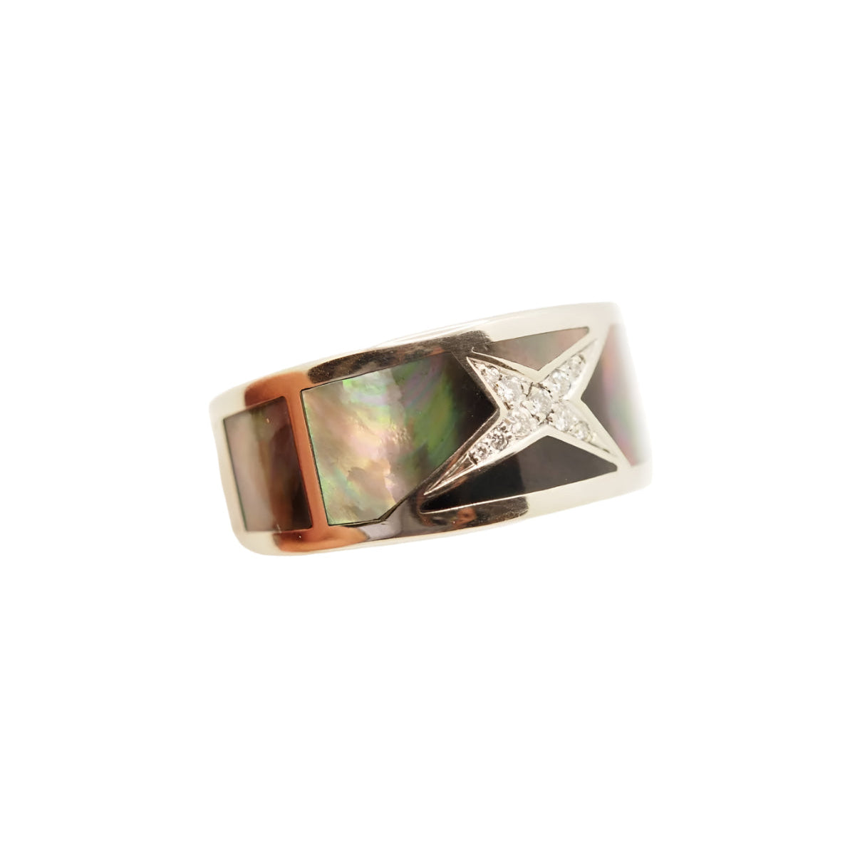 Bague Mauboussin Etoile beauté en or blanc, nacres et diamants - Castafiore