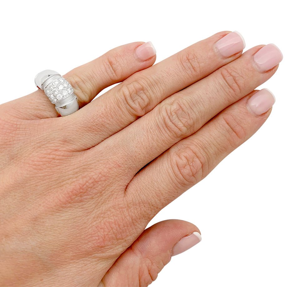 Bague MAUBOUSSIN, "Nadja", or blanc, diamants - Castafiore