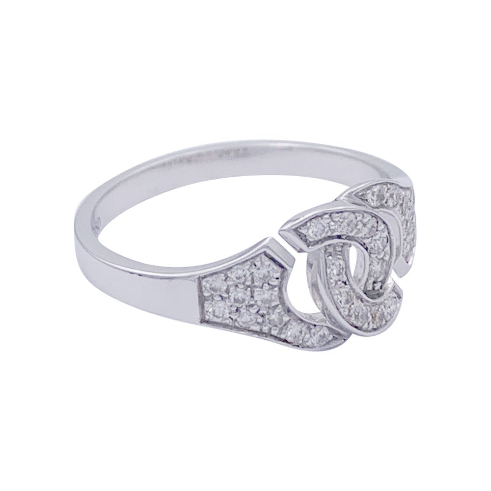 Bague "Menottes R8" DIHN VAN en or blanc et diamants. - Castafiore
