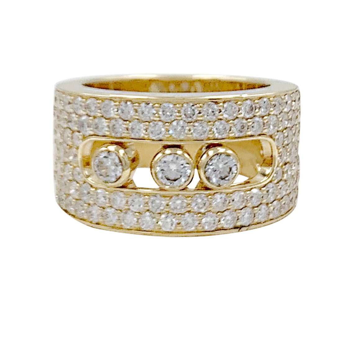 Bague Messika, "Move Joaillerie Pavée", or jaune, diamants - Castafiore
