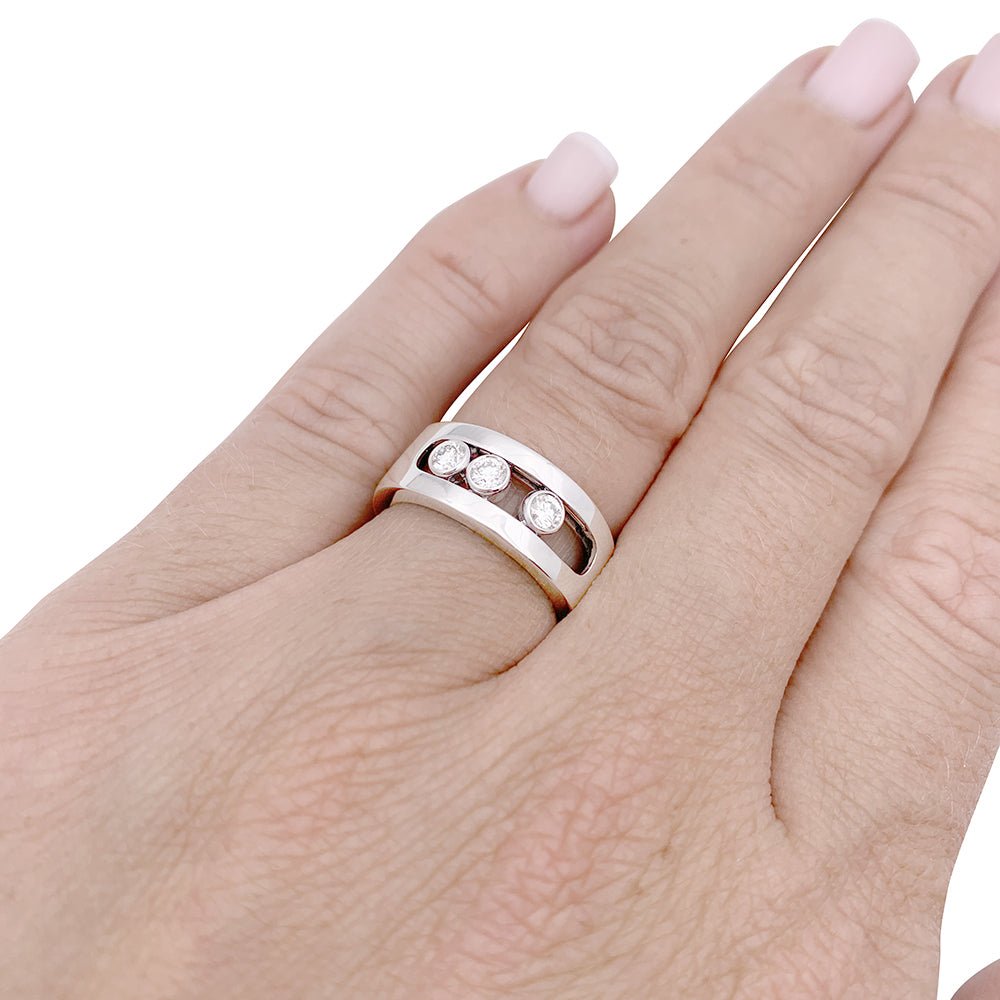 Bague Messika, "Move Joaillerie PM", or blanc, diamants. - Castafiore