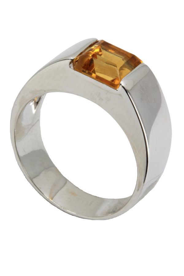BAGUE MODERNE CITRINE MANDARINE - Castafiore