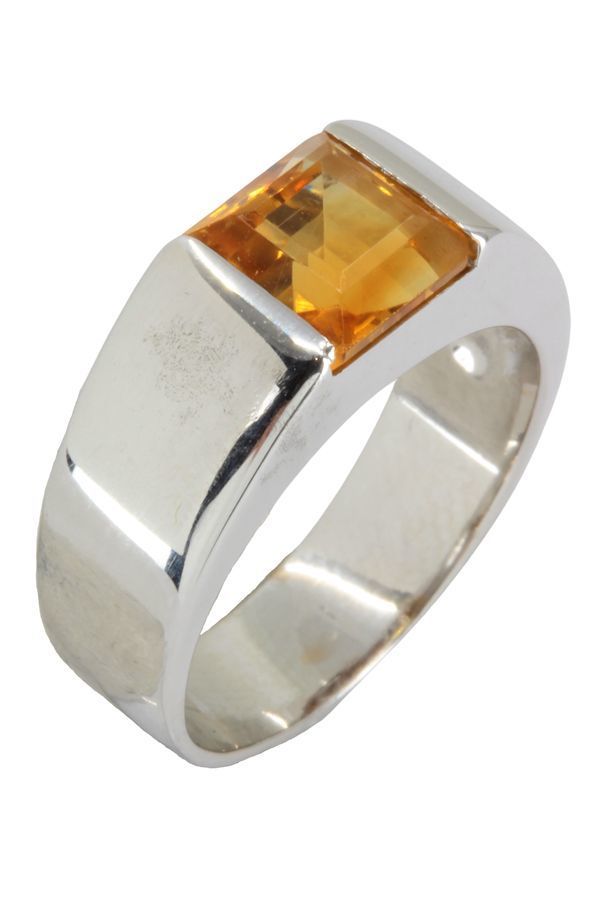 BAGUE MODERNE CITRINE MANDARINE - Castafiore