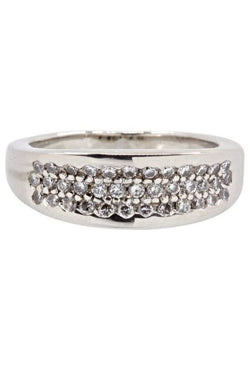 BAGUE MODERNE PAVAGE DIAMANTS - Castafiore