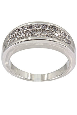 BAGUE MODERNE PAVAGE DIAMANTS - Castafiore