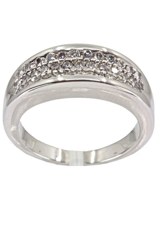 BAGUE MODERNE PAVAGE DIAMANTS - Castafiore