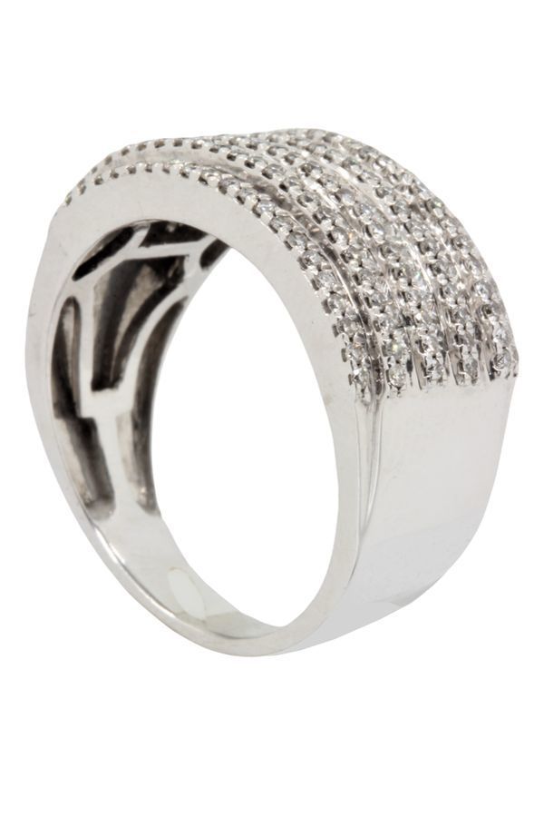 BAGUE MODERNE PAVAGE DIAMANTS - Castafiore