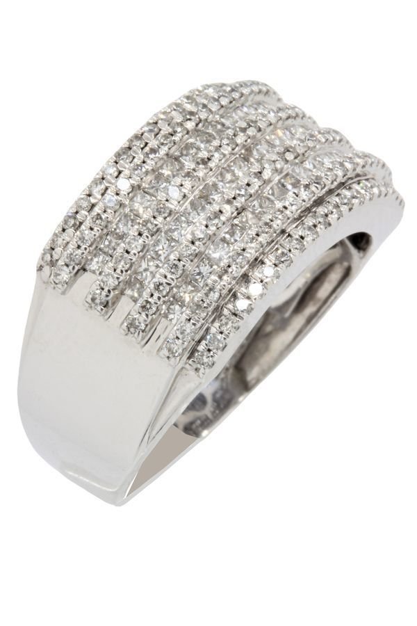 BAGUE MODERNE PAVAGE DIAMANTS - Castafiore