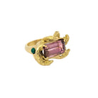 Bague motif Animalier or jaune et tourmaline - Castafiore