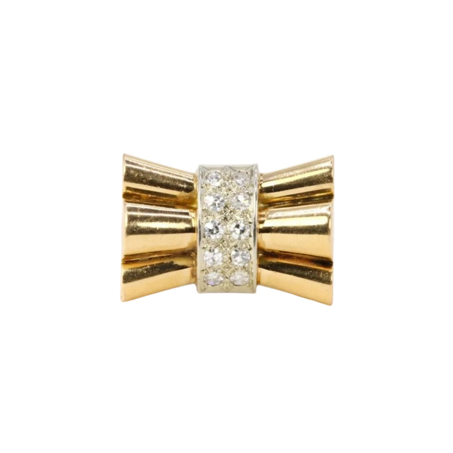 Bague nœud Art-Déco en or et diamants - Castafiore