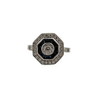 Bague octogonale en or 18 carats en saphir et diamants, style Art Deco - Castafiore