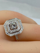 Bague octogonale en or 18 carats ornée de diamants - Castafiore