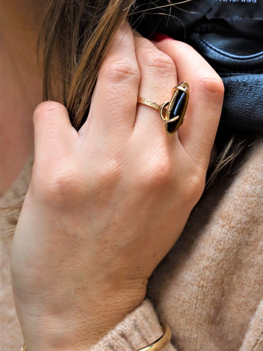 Bague Oeil de tigre en or jaune - Castafiore