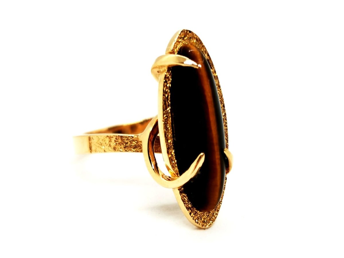 Bague Oeil de tigre en or jaune - Castafiore