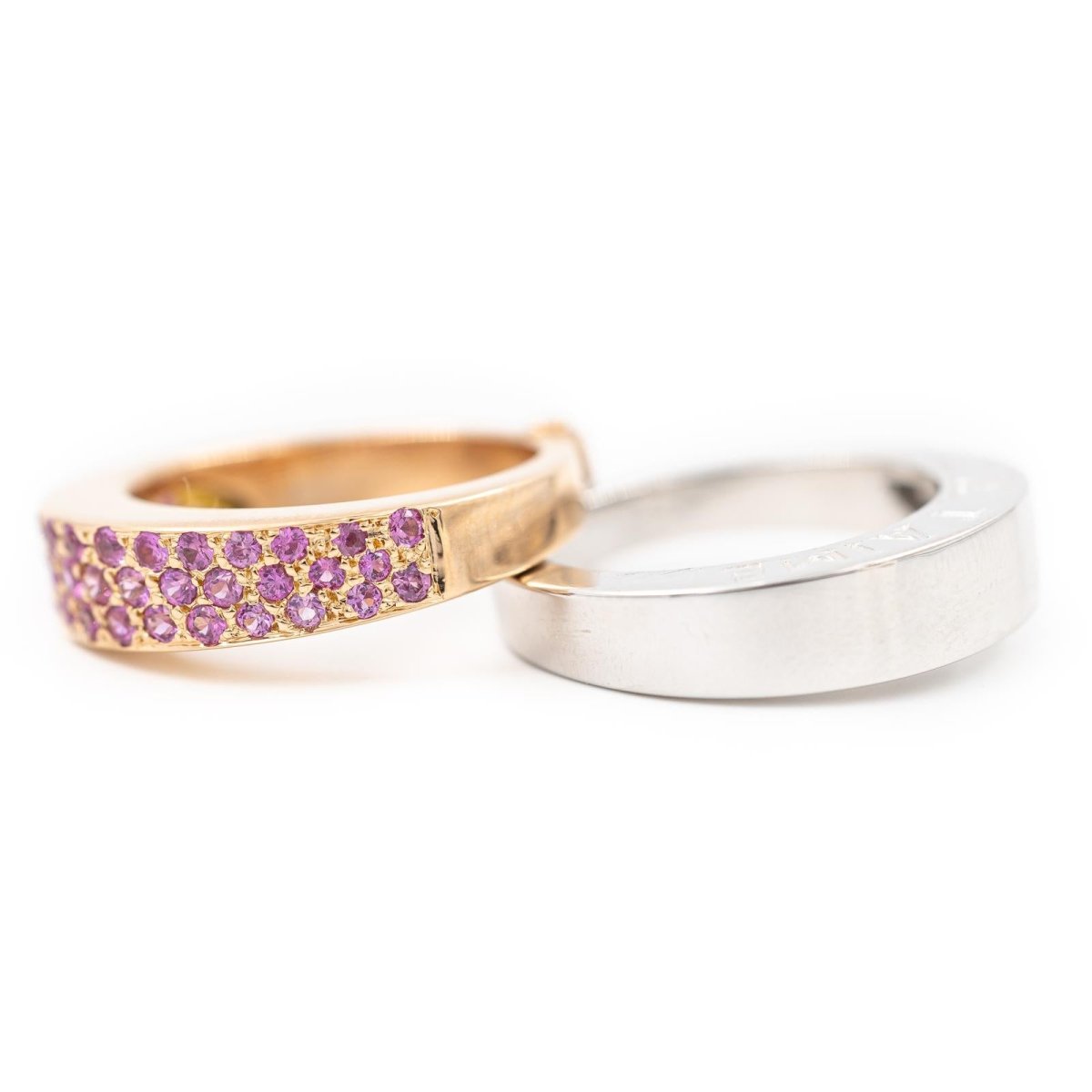 Bague O.J. PERRIN en or blanc et or rose, et saphirs - Castafiore