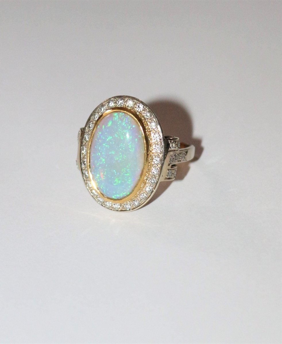 Bague Opale Art Déco 2 Ors - Castafiore