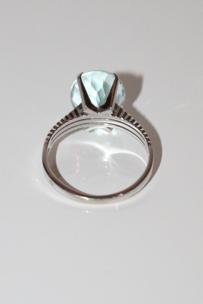 Bague Or Blanc Aigue-marine 4.66cts - Castafiore