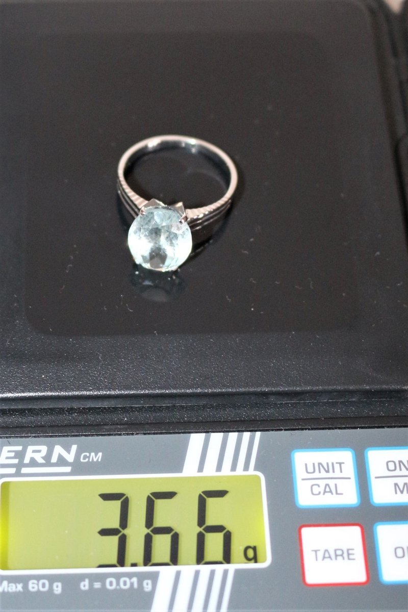 Bague Or Blanc Aigue-marine 4.66cts - Castafiore