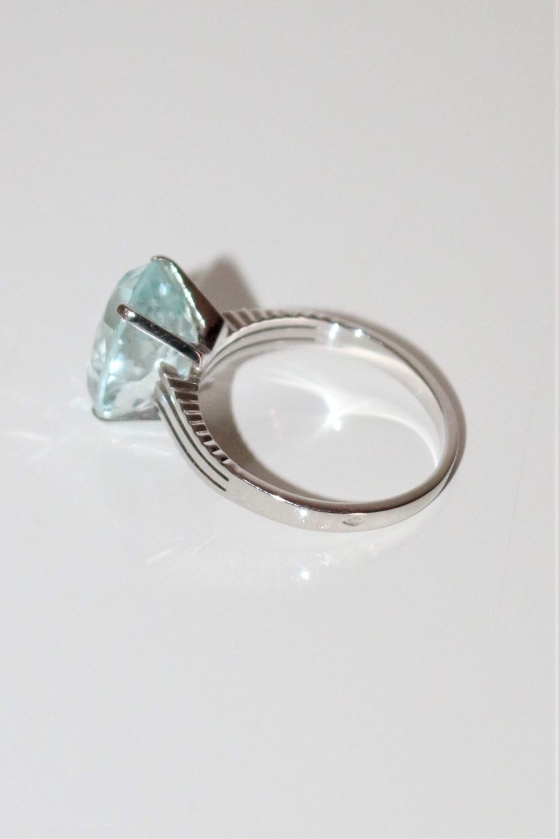 Bague Or Blanc Aigue-marine 4.66cts - Castafiore