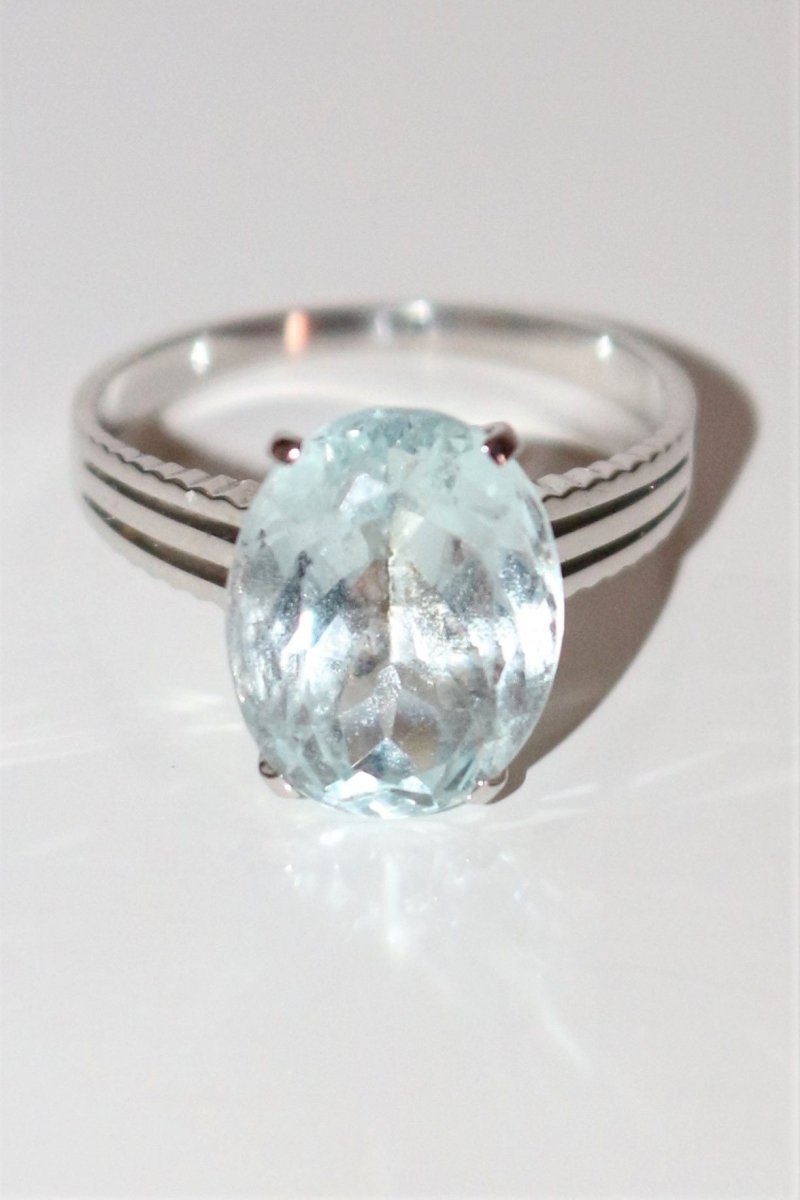 Bague Or Blanc Aigue-marine 4.66cts - Castafiore