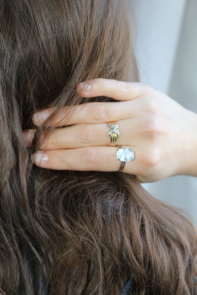 Bague Or Blanc Aigue-marine 4.66cts - Castafiore