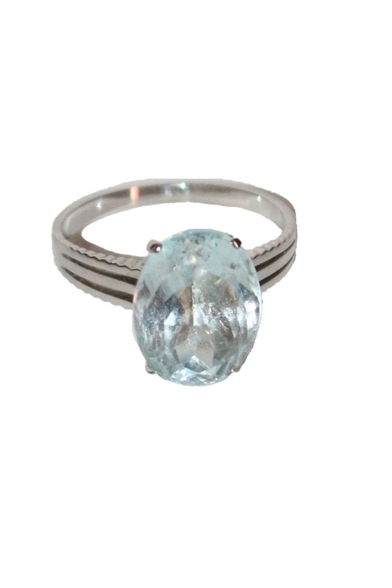 Bague Or Blanc Aigue-marine 4.66cts - Castafiore