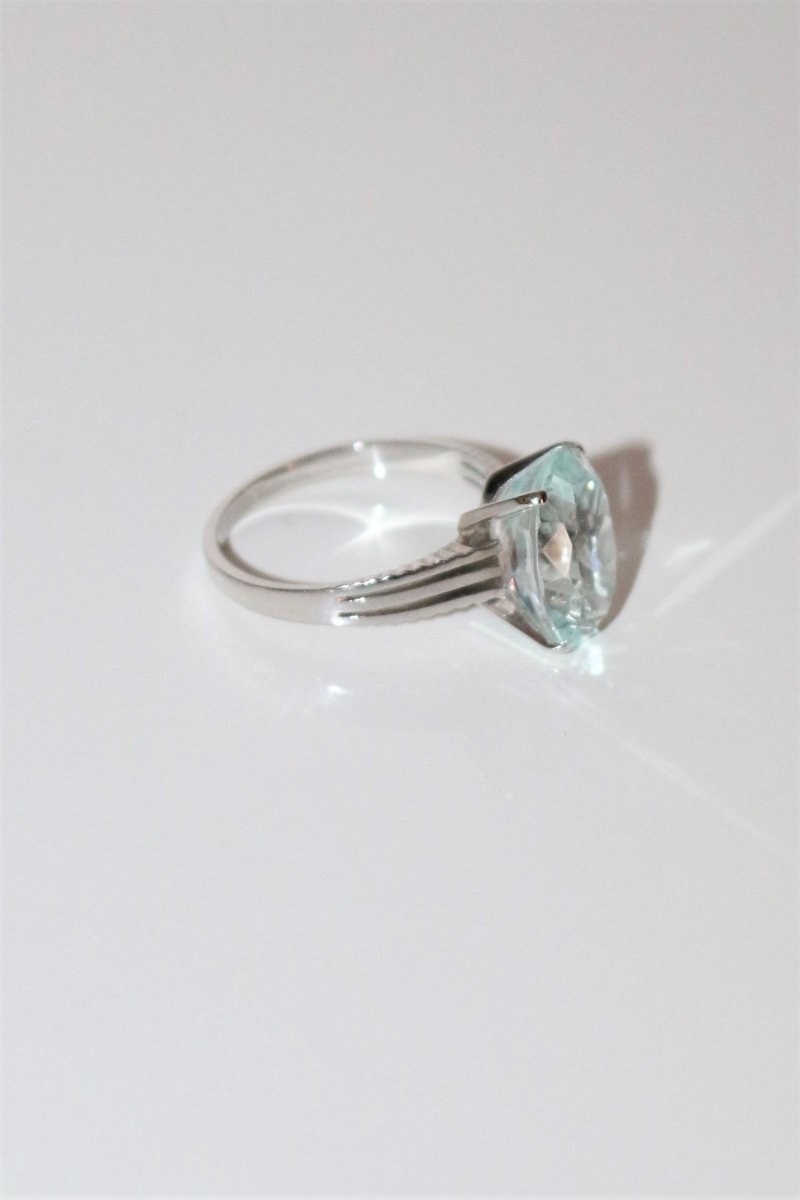 Bague Or Blanc Aigue-marine 4.66cts - Castafiore