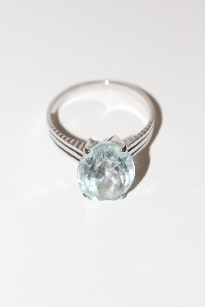 Bague Or Blanc Aigue-marine 4.66cts - Castafiore