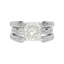 Bague or blanc, diamants coussin 2,01 carats - Castafiore