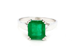 Bague Or blanc Emeraude - Castafiore