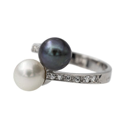 Bague or blanc et perles - Castafiore