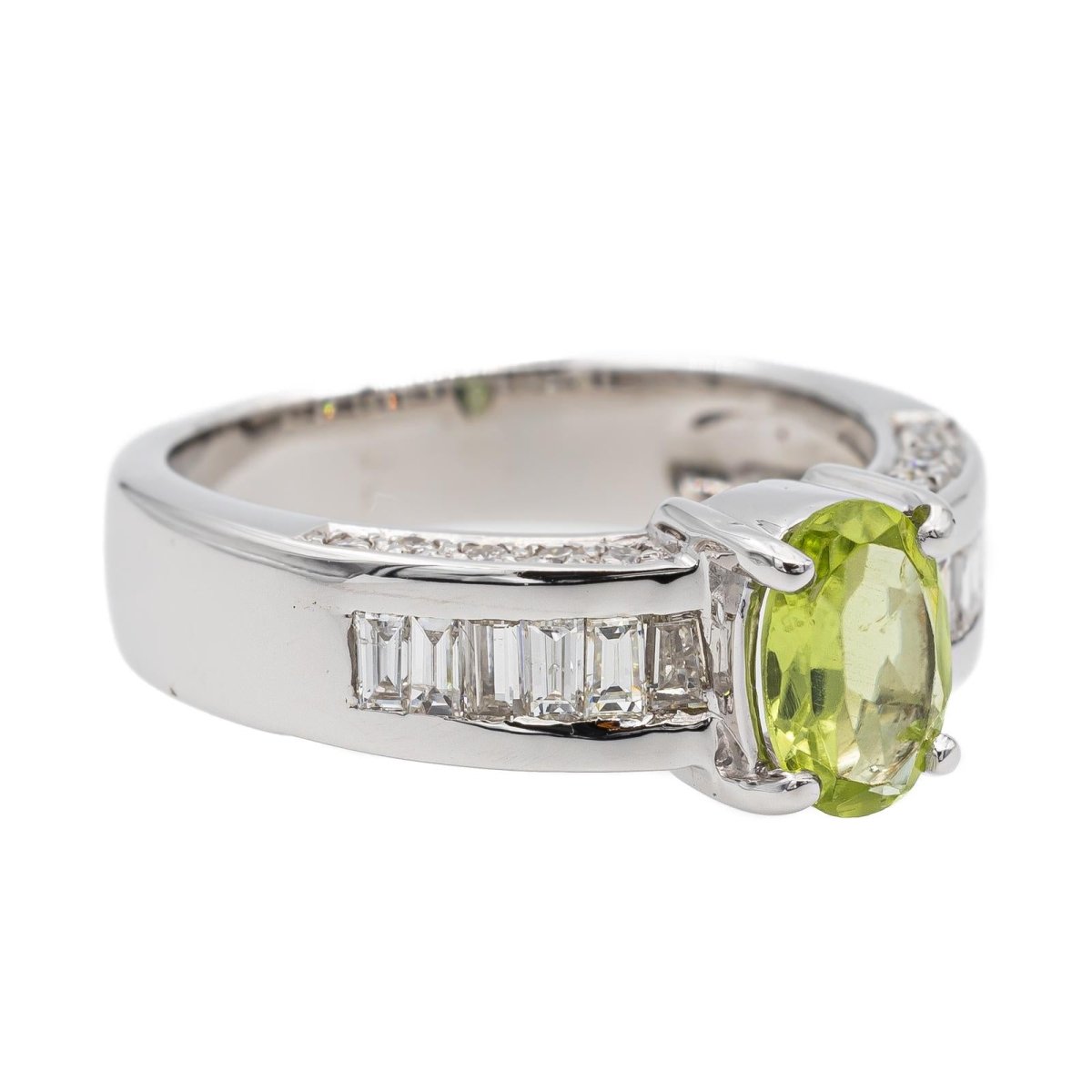 Bague Or blanc Péridot - Castafiore